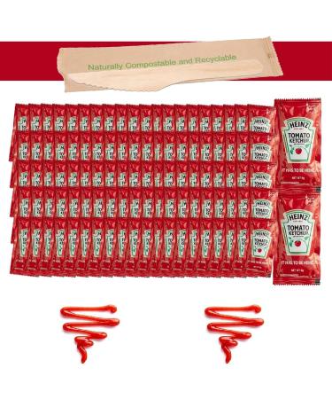 Heinz Ketchup Single Serve Packets - 100 Count 8ml Each | Convenient Individual Portions | Ideal for On-the-Go Picnics and Restaurants and a one of a kind Abstract Art Keychain by PaLiSoL CREATiONS! - Buy Online on GoSupps.com