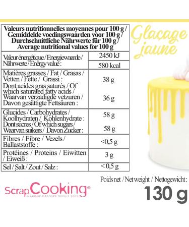 Scrapcooking Drip Cake Glaze Pastel Yellow 130g | Quick Dry Cake Decoration for Cakes Cookies & Donuts | Perfect for Birthdays & Easter 4708 - Buy Online on GoSupps.com