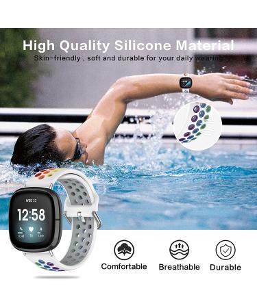 Geageaus Rainbow Bands for Fitbit Versa 2/Sense - Soft Silicone Waterproof Wristband Replacement - Buy Online on GoSupps.com