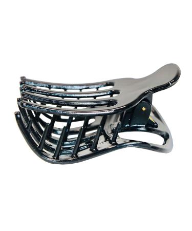 Parcelona French Curvy Oval Paw Black Cellulose Acetate Hair Claw Clip for Women and Girls - Black - Buy Online on GoSupps.com