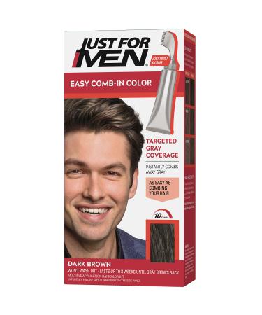 Just For Men Easy Comb-In Color, Hair Coloring for Men with Comb Applicator - Dark Brown, A-45 Pack of 1 Dark Brown