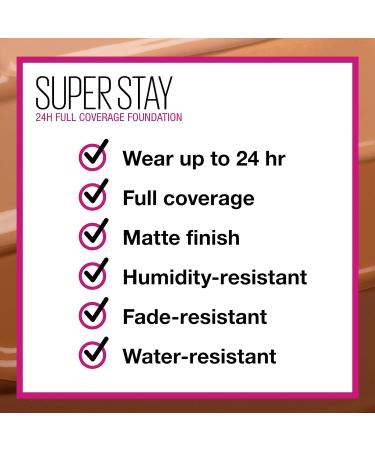 Maybelline Superstay 24HR Cocoa Foundation 30ml - Water Resistant & Lightweight - Buy Online on GoSupps.com