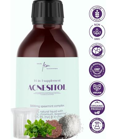 Inositol Fem Acnesitol 3000mg - Hormonal Acne Solution Female Balance | 14-in-1 Formula with Myo & D-Chiro Inositol NAC Niacin Vitamin A Selenium Zinc Chromium & BioPerine - Buy Online on GoSupps.com