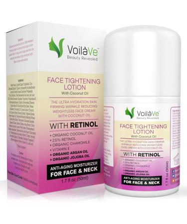 VoilaVe Face Moisturizer | Vitamin E Face Lotion | Retinol Face & Neck Lotion For Women | Anti Aging Moisturizing Cream  Dark Spot Corrector & Nourishing Lotion - Airless Pump - As Seen On TV-1.7 Oz