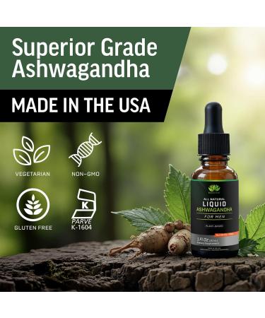 BIOACTIVE Liquid Ashwagandha Supplement Drops - Testosterone Booster For Men* - Adaptogen for Stress Support Men s Wellness - Organic Vegetarian Gluten Free Non-GMO 59 Servings (1 Oz Unflavored) Unflavoured 1 Fl Oz (P  - Buy Online on GoSupps.com