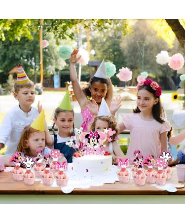 Buy 49-Piece Mini Mouse Cake Decoration Set - Cute Cartoon Topper for Girls' Birthday Parties - Perfect Pink Decor for Cakes - Buy Online on GoSupps.com
