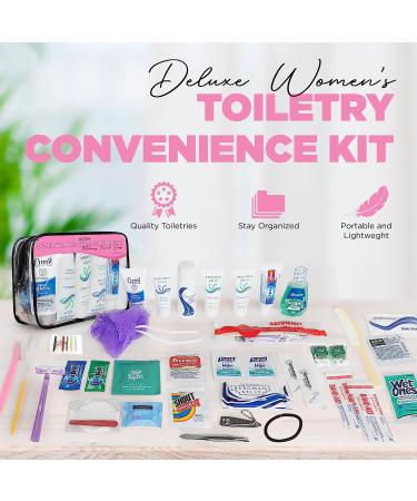 ASOM Women's Travel Toiletries Kit - 36 Pc. TSA Approved Hygiene Essentials Set - Buy Online on GoSupps.com