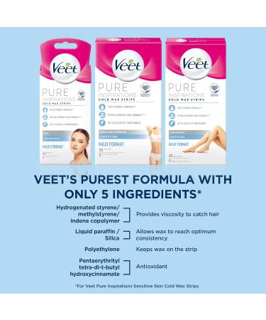 Veet Bandes de cire froide pure pour bikini et aisselles peau sensible 30 pi ces + 3 lingettes pilation des racines douceur de 28 jours formule hypoallerg nique emballage variable - Buy Online on GoSupps.com