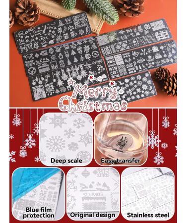 12PCS Christmas Nail Stamper Kit EBANKU 6 Colors Nail Stamping Gel Polish with 6pcs Nail Stamping Templates with Silicone Stamper & Scrapers Snowflakes Santa Trees Nail Plate Print Manicure Tool 0.08 ml (12er Pack) - Buy Online on GoSupps.com