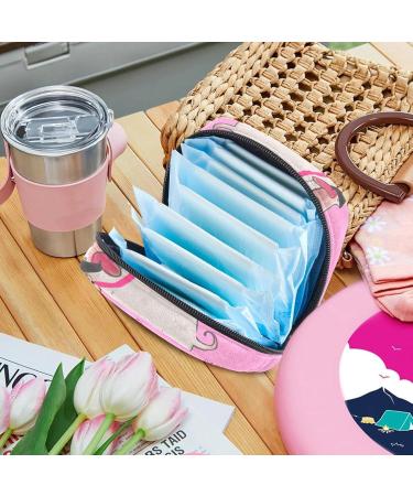 Cute Animal Mops Paw Pattern Pink Women's Storage Bag | Portable Menstrual Cup Bag | Ideal for Teens & Women - Buy Online on GoSupps.com