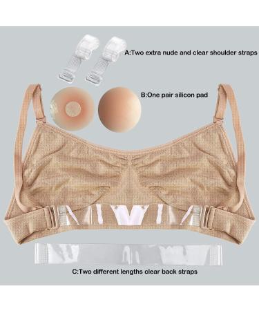 iMucci Professional Beige Clear Back Ballet Dance Bra - Medium Beige - Buy Online on GoSupps.com