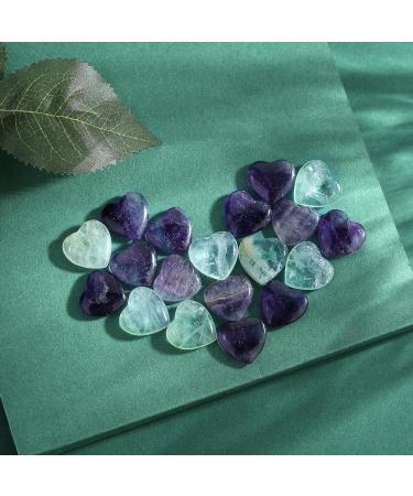 XIANNVXI 15 Pcs Fluorite Crystal Heart Stones Set for Reiki Healing - Green Fluorite - Buy Online on GoSupps.com