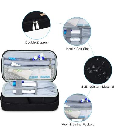 Insulin Diabetic Bag - Simboom Black Bag for Blood Glucose Meters & Diabetic Accessories | Shop Internationally - Buy Online on GoSupps.com