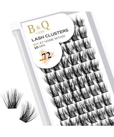 Cluster lashes 72 Clusters B&Q Lash Clusters D Curl Individual Cluster Lashes Natural Eyelash Clusters DIY Lash Extensions Soft Fluffy Cluster Eyelash Extensions (UK-FD-B43-D-16) D-16 mm B 43
