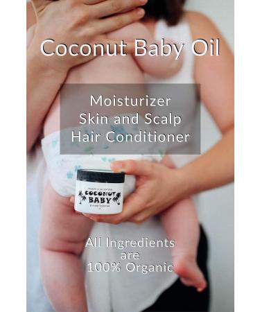 Coconut Essentials | COCONUT BABY Oil for Hair & Skin - All Natural Moisturizer - Unscented baby oil Massage Sensitive Skin Healthy Hair with Sunflower and Grapeseed oils - 4fl oz - Buy Online on GoSupps.com