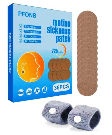 Motion Sickness Patches & Motion Sickness Bands for Cruise Car Kids Or Adults Non Drowsy Sea Sickness Patch Wristbands Anti Vertigo Nausea Relief Patch Behind Ear for Pregnant Women Morning Sickness
