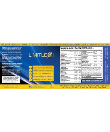 Limitless Health Brain Function Supplement - As Seen on Radio | Boost Reaction Speed | 27-Minute Results | 8 Ingredients - Buy Online on GoSupps.com