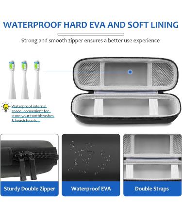 Yolonce Electric Toothbrush Travel Case - Portable Hard Shell Holder for Accessories | Black & Silver - Buy Online on GoSupps.com