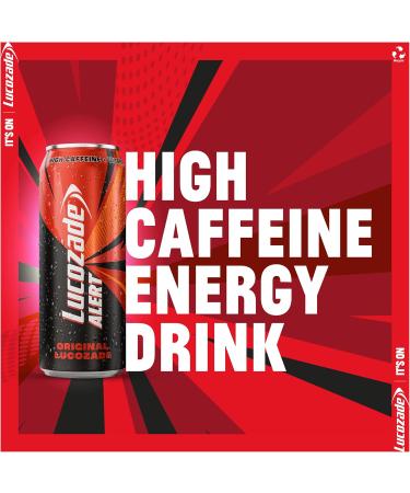 Lucozade Energy Alert Original 6x4x500ml- can High Caffeine Energy Drink Naturally-sourced caffeine Great Taste Contains vitamin B3 to help reduce tiredness Fully recyclable - Buy Online on GoSupps.com