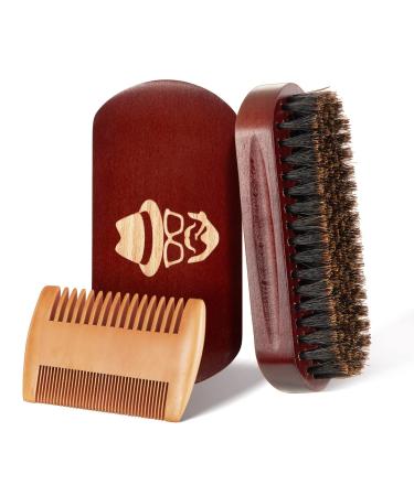 Beard Brush 100% Boar Bristle Natural Black Walnut Wood Beard Comb Hair Mustache Shaving Brush Facial Hair Brush Rectangle
