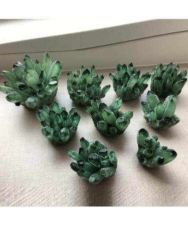 Natural Crystal Cluster Green Ghost Quartz Specimen Green Crystal Cluster Point Ornament Home Decor 500-600g Crystal Cluster - Buy Online on GoSupps.com