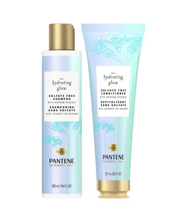 Pantene Sulfate Free Shampoo and Conditioner Set with Baobab Essence Nutrient Blends Hydrating Glow (522 mL Total) Shampoo and Conditioner Set 522 ml (Pack of 1)