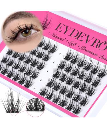 Individual Lashes Cluster Eyelash Extensions Lashes Natural Look C Curl Eye Lash Clusters Mink Wispy Fluffy 12mm DIY False Eyelashes by EYDEVRO  60 Clusters