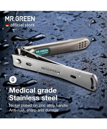 MR.GREEN Curved Blades Nail Clippers Set with Glass File - Stainless Steel Manicure and Pedicure Tools - Buy Online on GoSupps.com