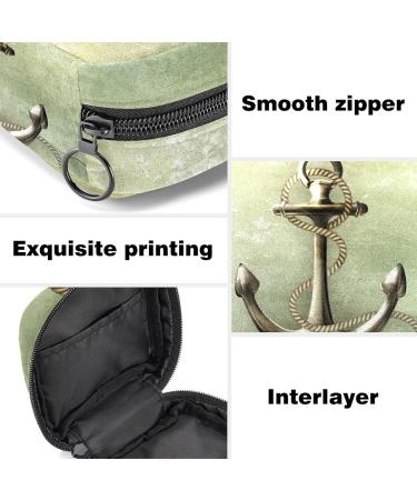 Retro Anchor Menstruation Pad Bag with Zipper - Stylish Women's Napkin & Tampon Bag - Perfect for Girls - Buy Online on GoSupps.com