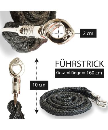 Buy Lead Rope with Panic Hook for Horses & Ponies | 1.60m Stylish Tie Rope (Black) - International Shipping Available - Buy Online on GoSupps.com