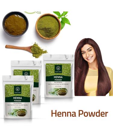 Henna Powder for Hair 227g - Pure Natural Black Hair Color | Heena Mehendi | Vegan Hair Dye - Buy Online on GoSupps.com
