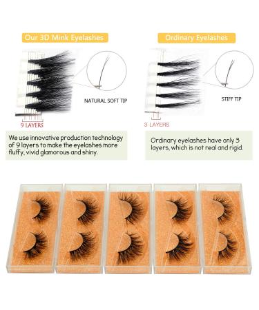 Goo Goo 3D Mink Eyelashes Daily 13mm-18mm 5 Styles Multipack - Natural Look, Handmade, Reusable - 5 Pairs/Pack - Buy Online on GoSupps.com