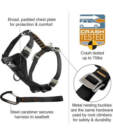 Kurgo Tru-Fit Dog Safety Harness - Padded Chest Panel & D-Ring Includes Car Seat Belt Size M Gray - International Shipping Available - Buy Online on GoSupps.com