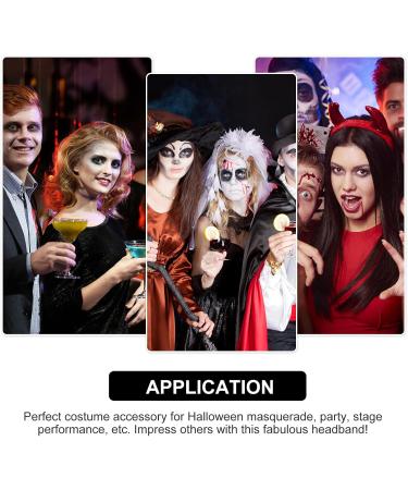 Lurrose Black Devil Horn Headband Demon Horns Headband Black Horn Headpiece Black Horns Accessory Halloween Costume for Party Halloween Cosplay - Buy Online on GoSupps.com