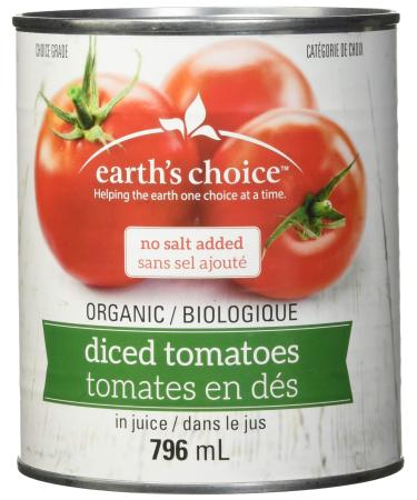Earth's Choice Organic Organic Diced Tomatoes No Salt Added 796ml