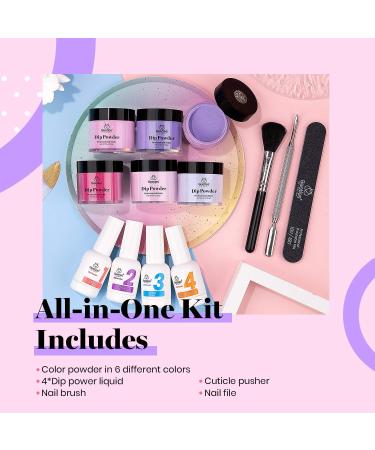 Beetles Dip Powder Nail Kit - 6 Glitz & Glamour Colors, Spring into Summer Collection - DIY Manicure Set, No LED Lamp Needed - Buy Online on GoSupps.com