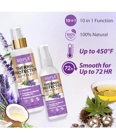 10 in 1 Heat Protectant Spray - Lavender Hair Treatment Nourishing Thermal Protector for Damage & Frizz Control - Buy Internationally - Buy Online on GoSupps.com