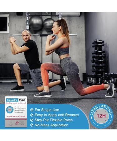 YOAPA Lidocaine Pain Relief Patch 20 Count | Maximum Strength Pain Patches for Muscle Relief in Neck Knee Back and Shoulders |12 Hour Long Lasting Relief Pains-260203-1 - Buy Online on GoSupps.com