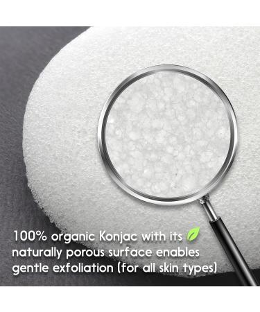 I LOVE MY SKIN Konjac Facial Sponge - 100% Natural Exfoliating Scrubber for Gentle and Thorough Cleansing - Unclogs Pores, Removes Dead Skin, Dirt, and Makeup - Ideal for Baby Bath - Pristine White - Buy Online on GoSupps.com