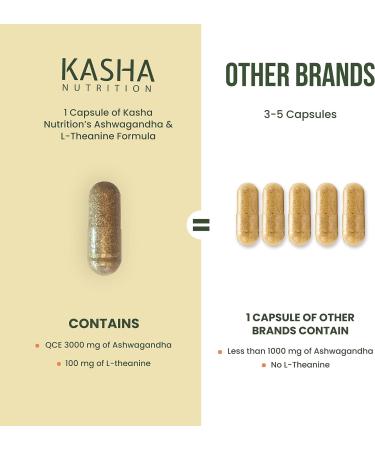 KASHA Nutrition Ashwagandha 3000 mg and L-theanine 100 mg Per Capsule | High Potency 10:1 Extract Expert Formulated | Resistance to Stress Promote Relaxation Energy Memory Enhancement Sleep Aid & Rejuvenative Tonic | Proudly Canadian | No Additives (60 Co - Buy Online on GoSupps.com