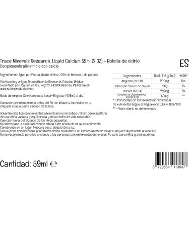  Trace Minerals Trace Minerals Research Ionic Calcium 200mg Calcium 60ml Lab Tested Gluten Free Soy Free Vegetarian - Buy Online on GoSupps.com