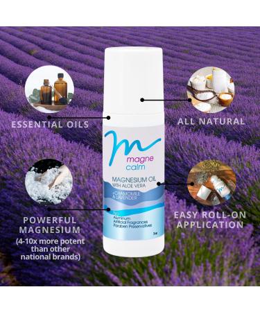 MagneCalm Roll-On with Lavender & Chamomile - Soothing Magnesium 3 oz - Buy Online on GoSupps.com