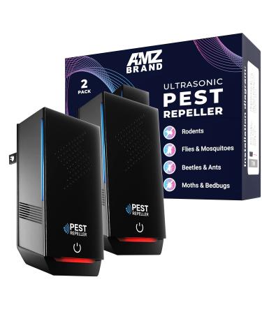 Ultrasonic Pest Repeller 2 Pack - Powerful Rodent Repellent - 3 Working Modes - Wide Frequency Range Pest Control Device - Ideal for Mice Rats Mosquitoes Cockroach Moths Ants