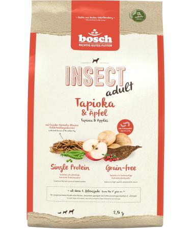 bosch Animal Nutrition HPC Insect Adult Tapioca and Apples Dry food for adult dogs of all breeds 1 x 2.5 kg - Buy Online on GoSupps.com