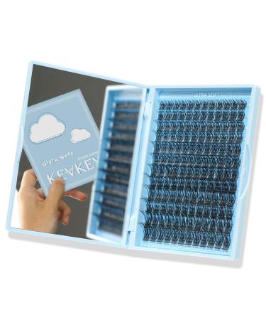 KevKev Individual Eyelashes Cluster Lashes Flat Style Lash Clusters 144 Pcs Wispy Lashes Individual Cluster Eyelash Extensions Thin Band & Soft (Marshmallow C-8-16mix) C-8-16mix Marshmallow