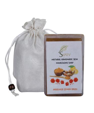 SVATV Marigold Lemon Turmeric Soap | Handmade Natural Bar Soap for Men & Women | Moisturizing Body & Face Soap | 125g x 2 - Buy Online on GoSupps.com