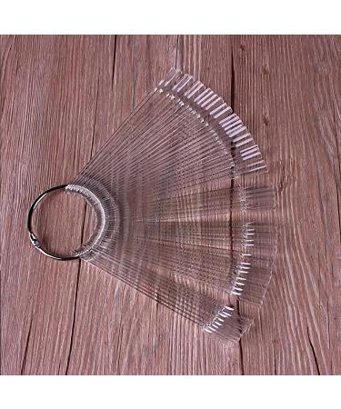 50 Transparent Fan-shaped Nail Art Tips Display with Metal Ring Holder - Buy Online on GoSupps.com