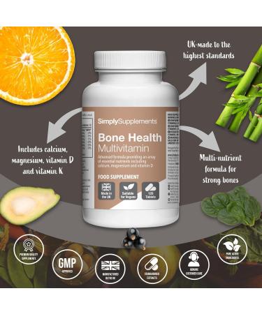 Bone Health Multivitamins | With Calcium Magnesium Zinc Copper and Vitamin C | 120 Tablets 2 Month Benefit | Vegetarian & Vegan Friendly | Simply Supplements - Buy Online on GoSupps.com