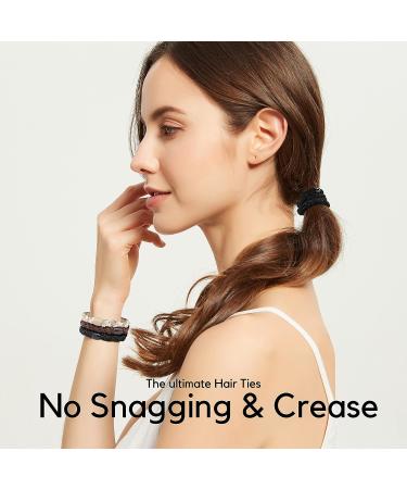 18 Pcs HBY Hair Ties for Women Girls - No Damage Ponytail Holders for Thick Hair - Black - Buy Online on GoSupps.com