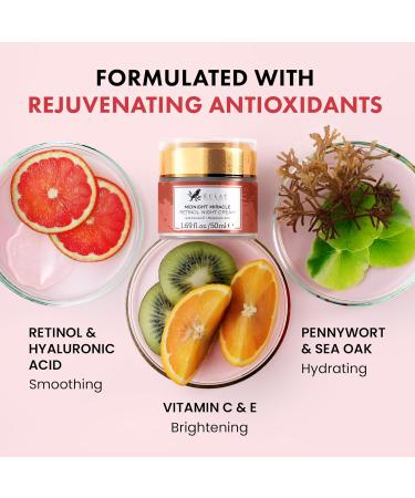 Eclat Skincare Anti Aging Face Cream + Retinol Night Cream Set Day & Night Face Moisturizer with Collagen Peptides Hyaluronic Acid Vitamins C+E Hydrating Creams Helps Improve Wrinkles 50ml each - Buy Online on GoSupps.com